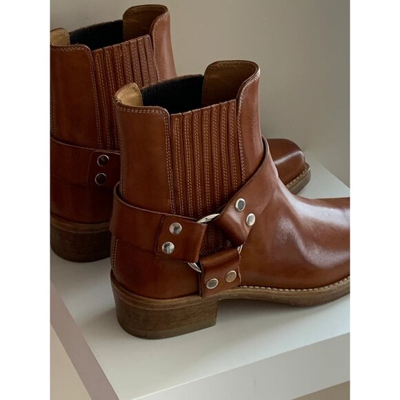 RE/DONE Leather Cavalry Ankle Harness Boots Size 35 EUR - New In Box - Picture 2 of 2